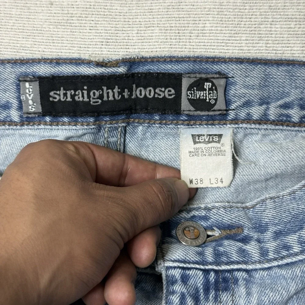 levis silvertab straight loose Blue Faded jeans 38x34